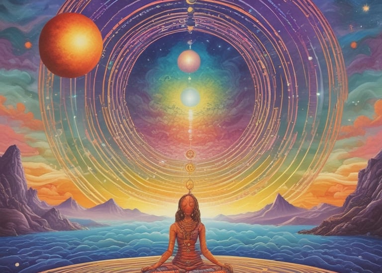 Characters navigating a dark underground river in episode three.