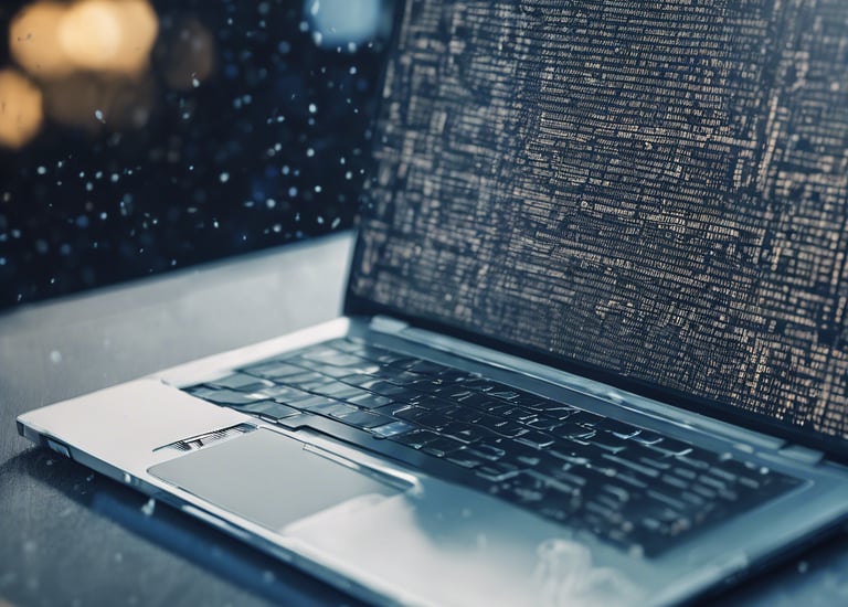 a laptop computer sitting on a table with a laptop
