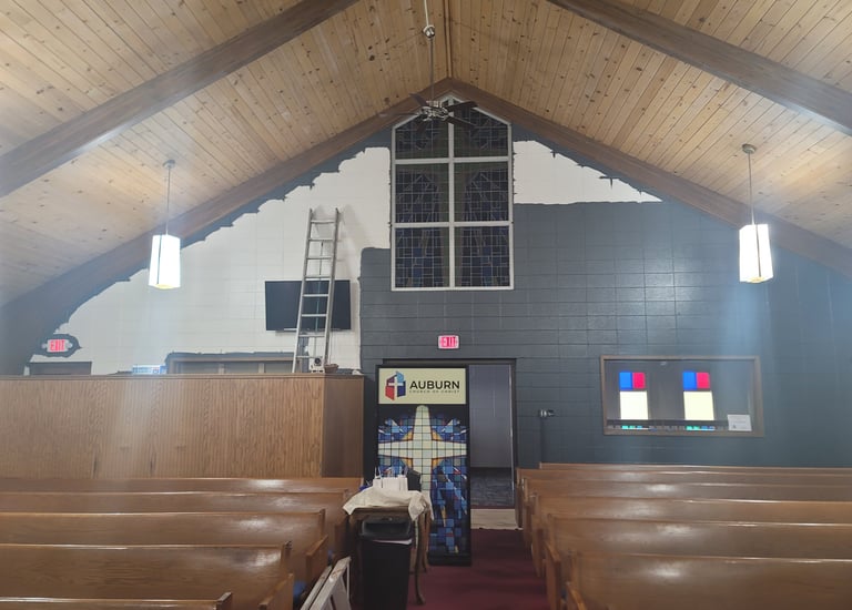 American Painting Specialist Fort Wayne, Indiana. Church Repainting in Auburn, Indiana.