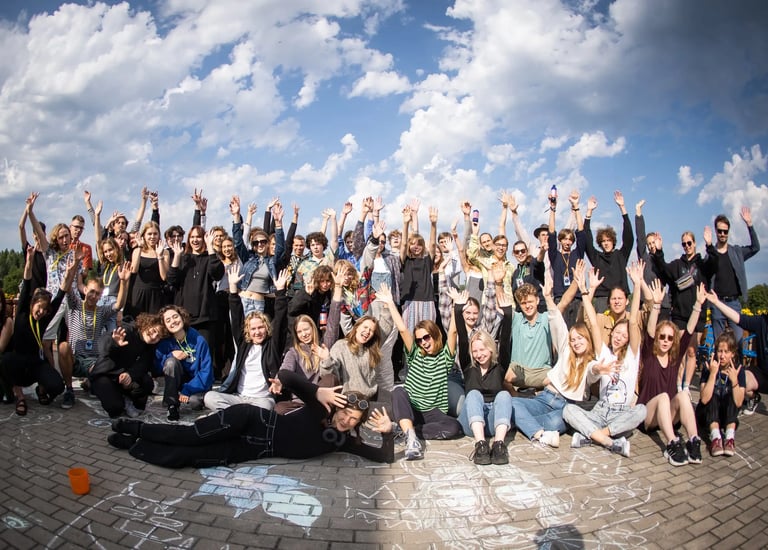 Lietuvos muzikos ir teatro akademijos pirmakursių stovykla fuksai. Nuotr. M. Vitėnas