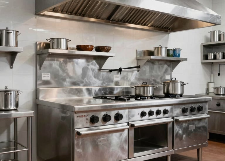 High-resolution photo of a modern steel furniture piece with clean lines