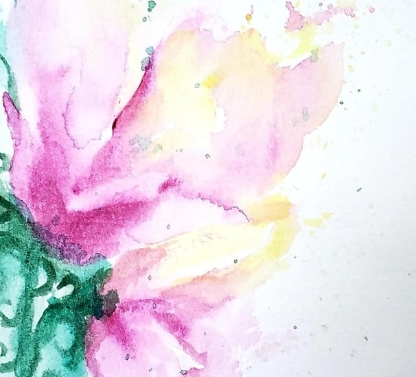 Watercolor floral abstract like a lively toe tapping jig
