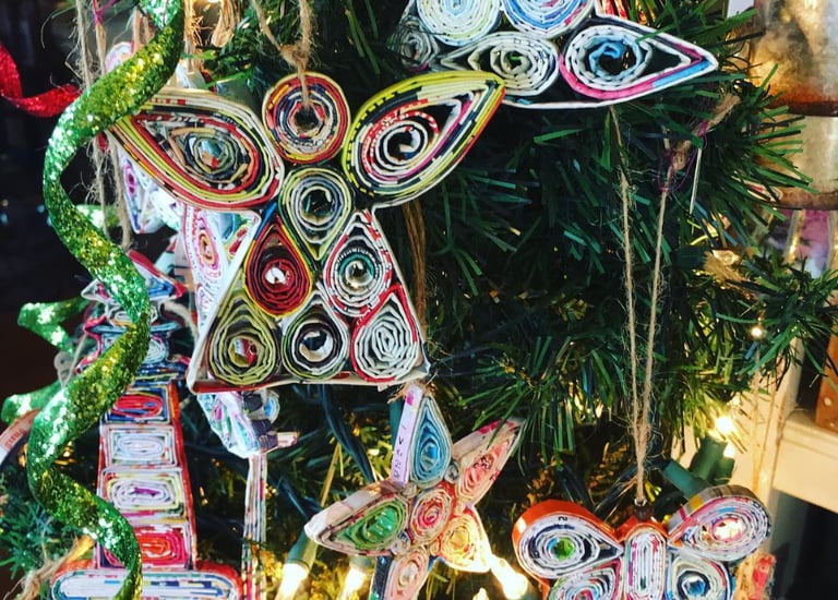 rolled paper christmas ornaments