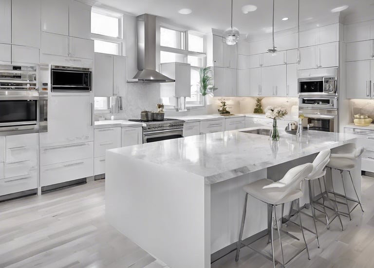 Custom modern white kitchen