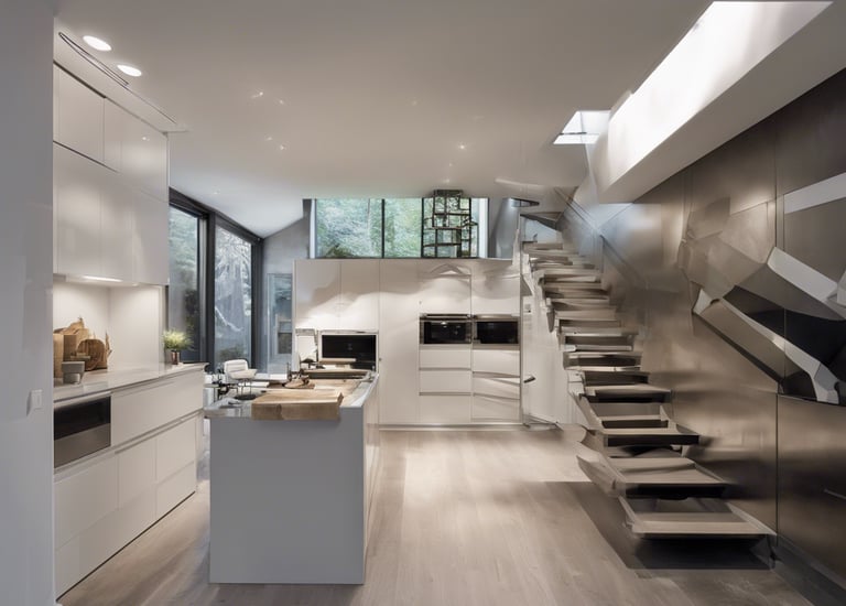 open concept kitchen in the basement