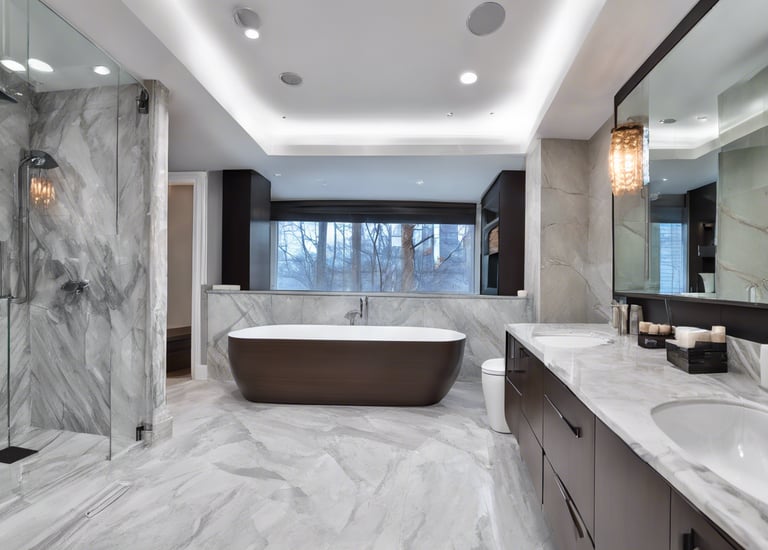 Custom design large bathroom
