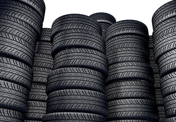 Stacks of new tires