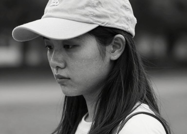 A single sneaker resting against a rough-textured concrete surface with a slight green tint. The shoe is dark with a prominent rubber sole and features several stripes along the side.