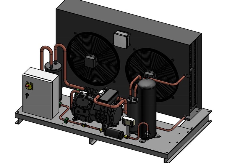 commercial refrigeration condenser unit for low and medium temperature systems
