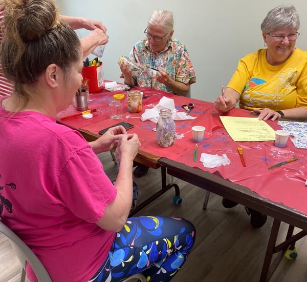 craft day where the leaders learn to make the crafts