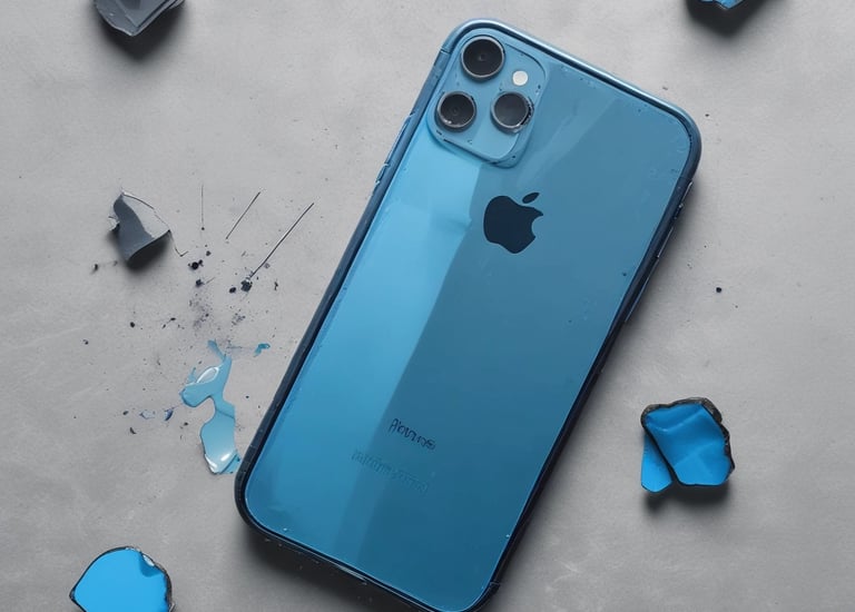 A classic mobile phone with a numeric keypad and small screen rests on a dark surface. The phone has a metallic finish with a black display and visible branding near the earpiece.