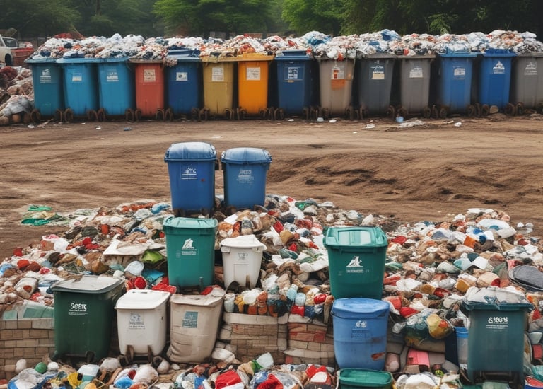 Close-up of sorted recyclable materials ready for processing.