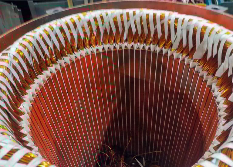 315kW motor being rewound