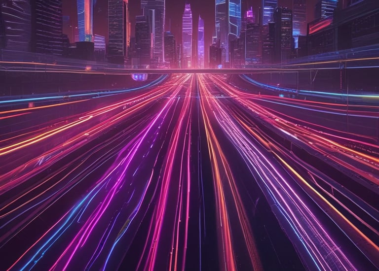 An abstract representation of virtual reality environments.