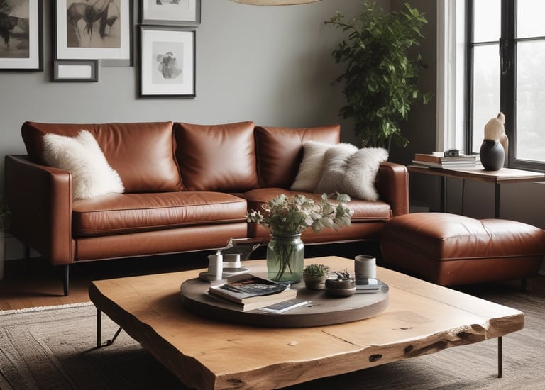 A cozy corner with hand-crafted decor items.