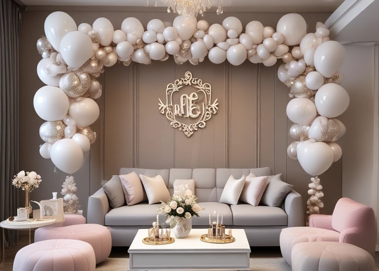 A beautifully decorated event space ready for a celebration.