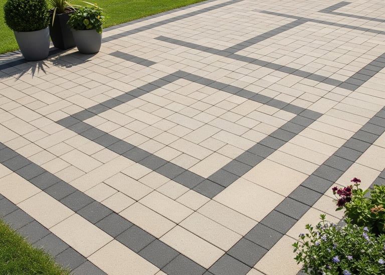 beautiful design of block pavers into a patio