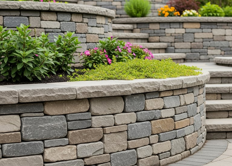 a stone retaining wall