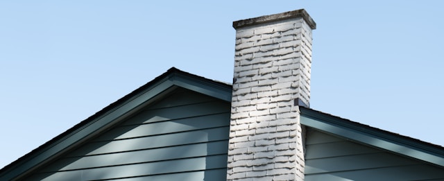 chimney stack on residential house