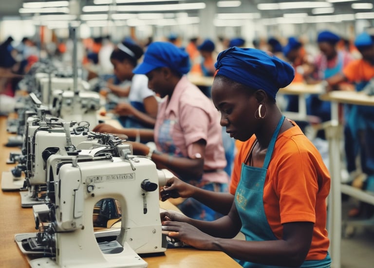 A black tote bag hangs on a wall featuring a colorful abstract design of red and purple shapes. The text on the bag reads 'DeSIGN DEPARTMENT' with additional information at the bottom. The background includes part of a white poster with text and a partial view of a window.