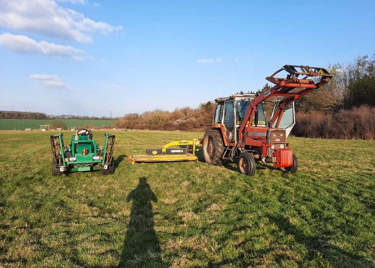 Small field mowing