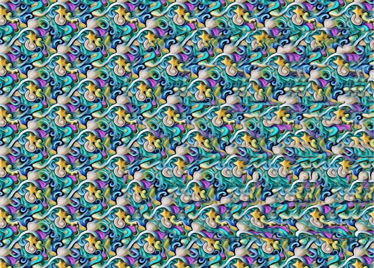 Perfect for beginner magic eye viewers, this stereogram contains the hidden 3D letter S.