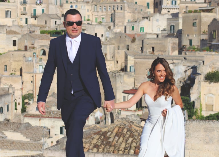 Младоженци заснети от Фотограф Светлана Велинова в Италия