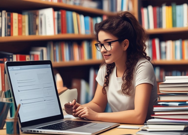 Stack of educational booklets with vibrant covers on a shelf.