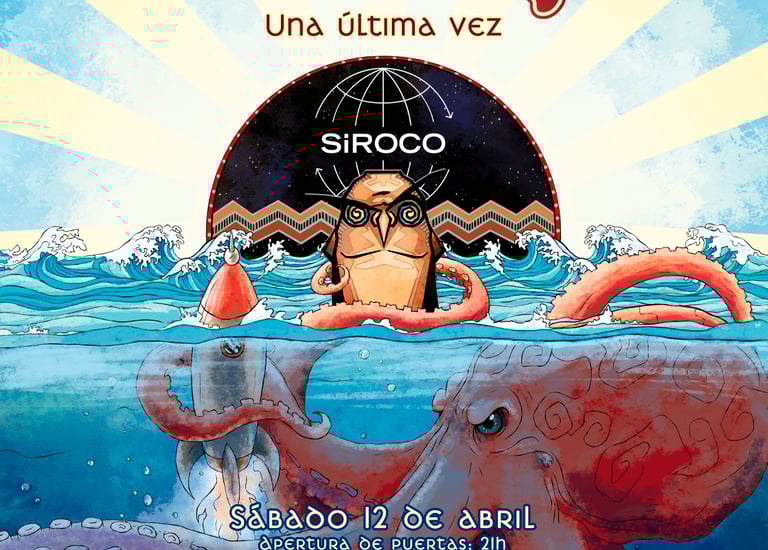 Cartel para eventos de conciertos de Mr. Wilfred. Obra digital. Válido para varios formatos de redes sociales e impresión.
