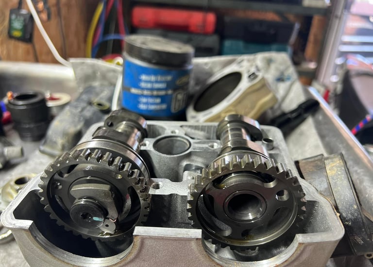 UTV engine being repaired