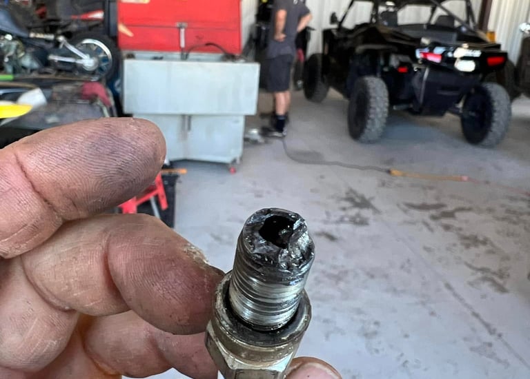 damaged spark plug