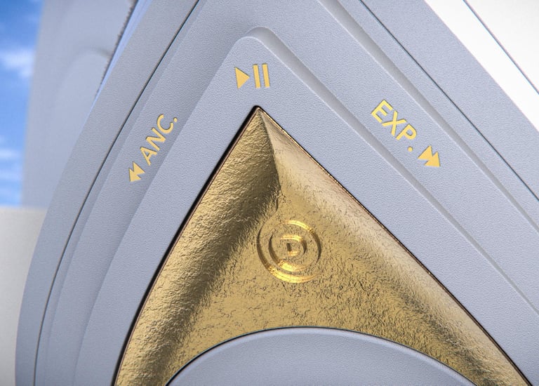 Casque Devialet Opera de Sydney - Gros plan feuille d'or