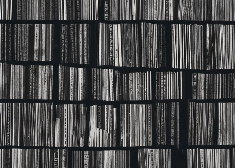 Vibrant neon lights form the word 'RECORDS' alongside a circular, radiating pattern on a textured, dark background. The glowing text is in bright red, contrasting with the blue and teal neon elements that resemble sound waves or records.