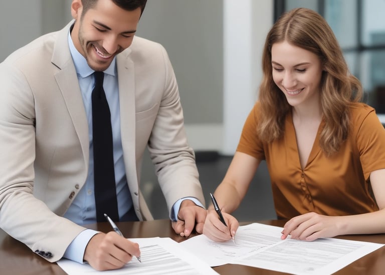 A traffic officer in uniform is standing on a city street during evening time. The traffic light above is red, and several pedestrians are walking nearby. A car is seen in the background, while the officer holds up a hand to manage the traffic flow. The atmosphere appears bustling with city activity.