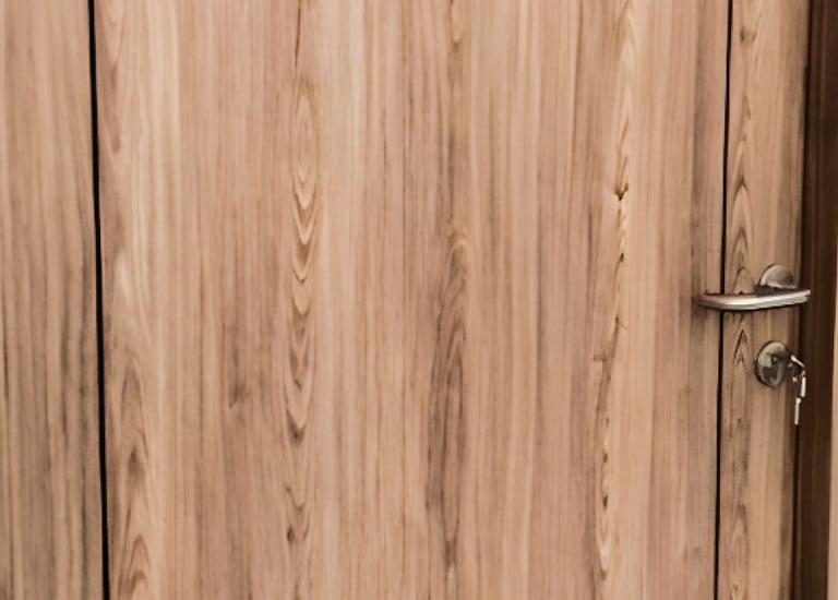 Pintu solid wood panel lapisan PVC Sheet