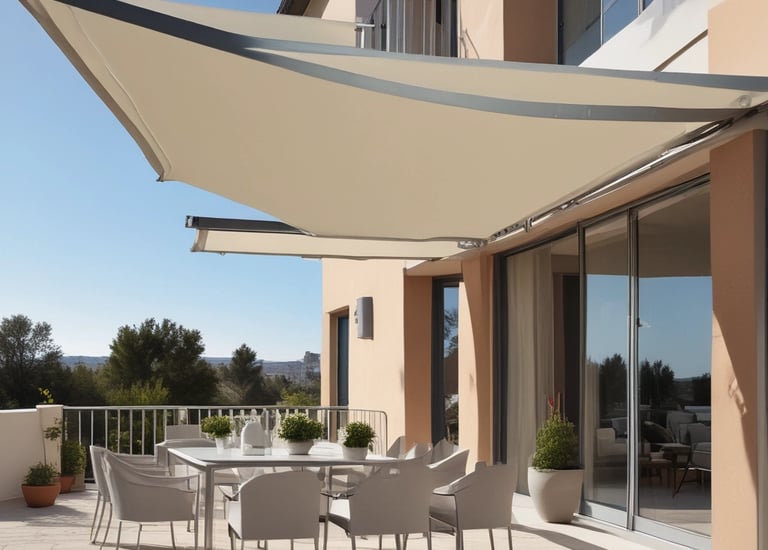 A collection of blue plastic bins mounted on a wall, containing various hardware items such as screws, nails, and hooks. The bins are organized, giving a tidy appearance, with some items packaged in plastic.