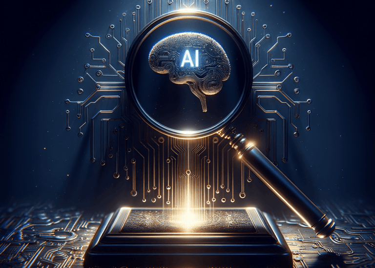 a magnifying glass looking deeply into AI