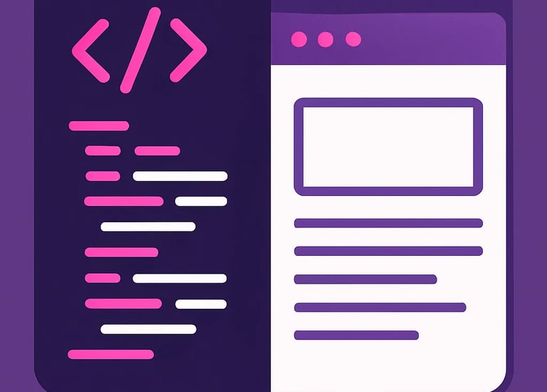 imagem com duas colunas simulando um código de programação