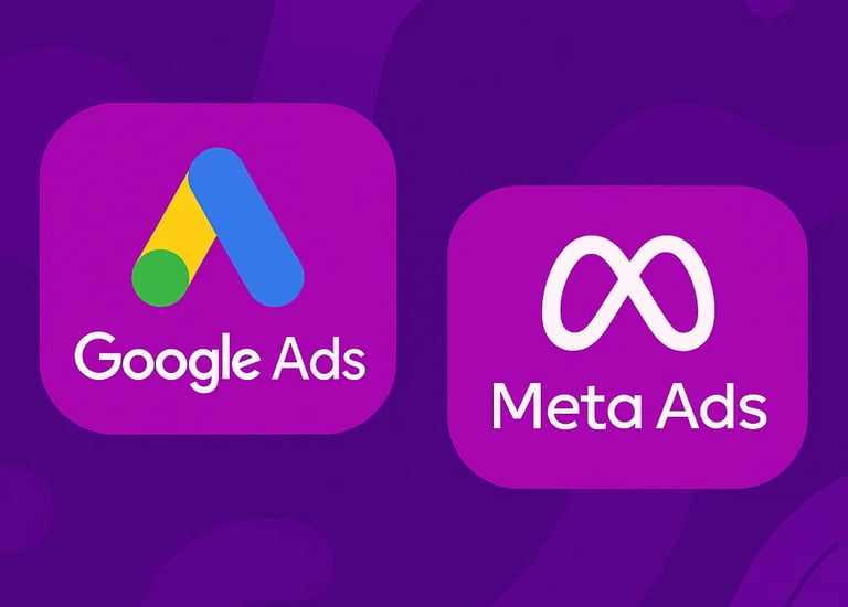 imagem da logo do Google ADS e Meta ADS