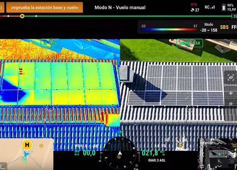dron supervision e informe del estado de las placas solares