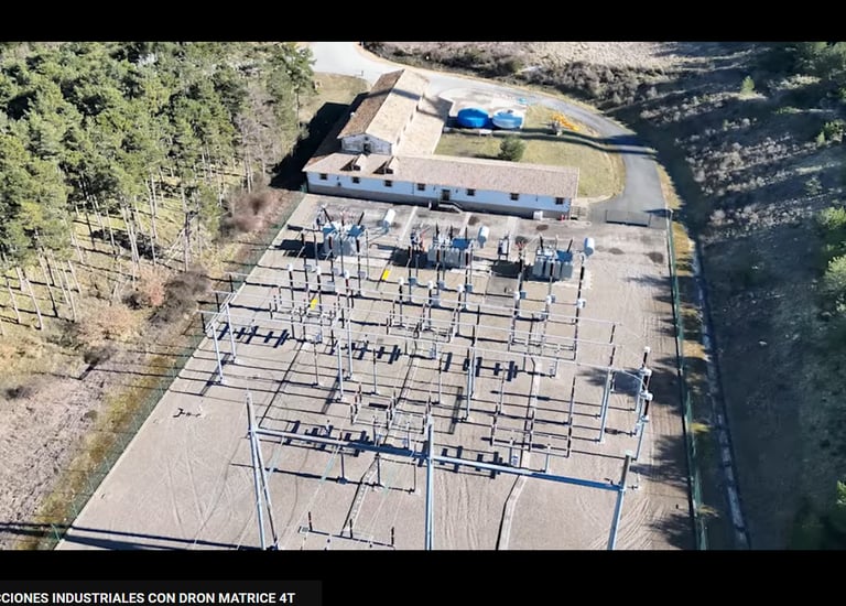 drones supervisando centrales electricas y puntos de interconexion