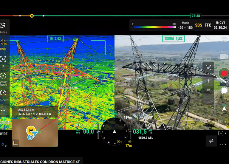 Dron observando con camara termica