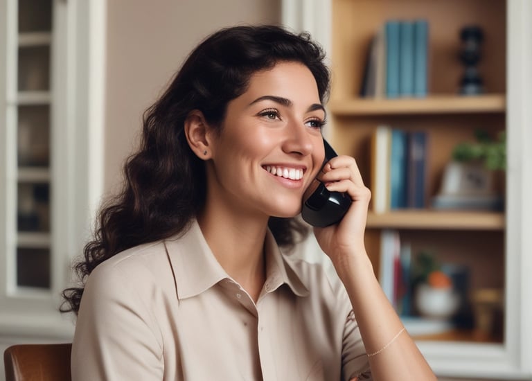 A voice assistant interacting with a customer.