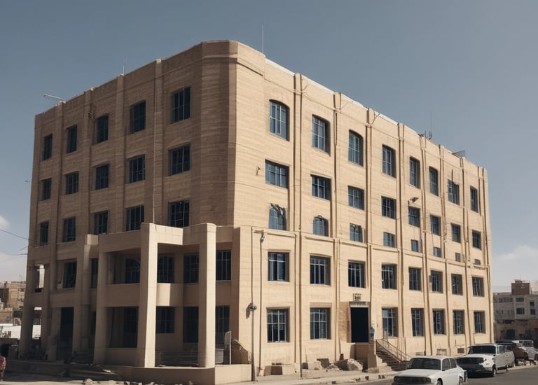 A newly constructed school building.