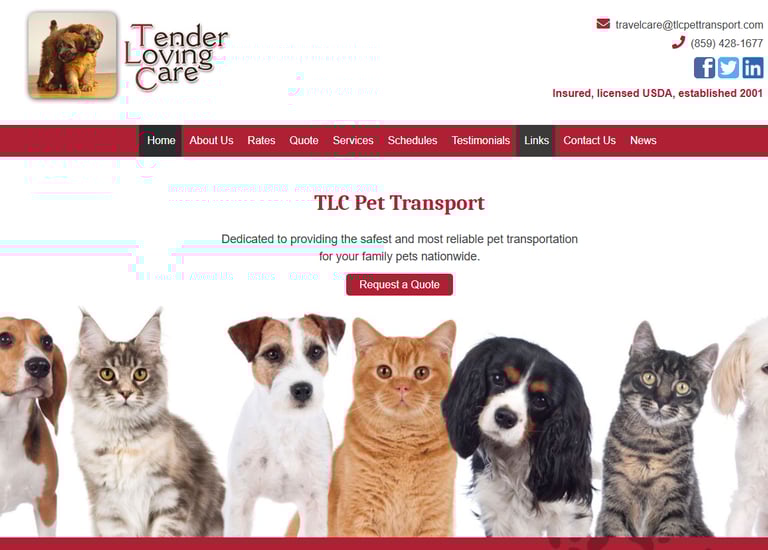 tlc pet transport services