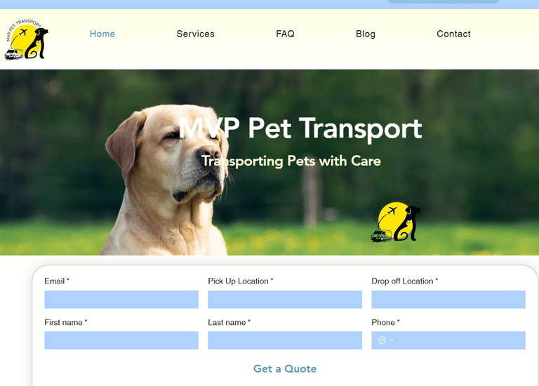 mvp pet transport services