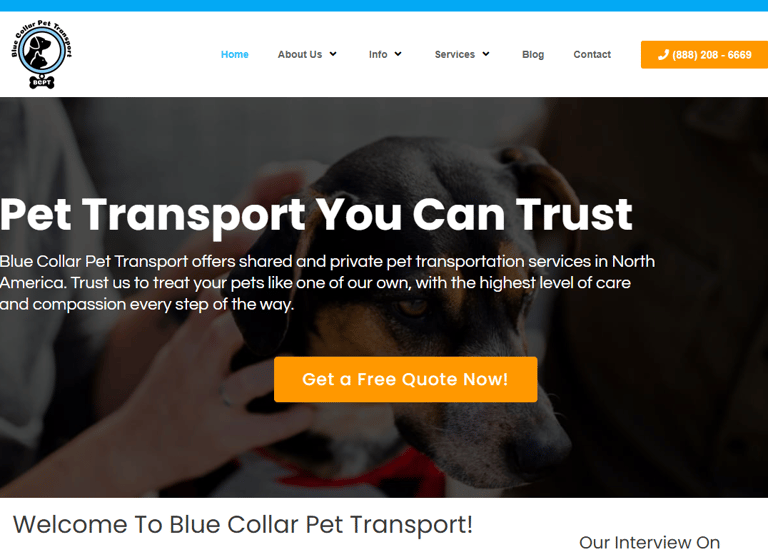 blue collar pet transport services