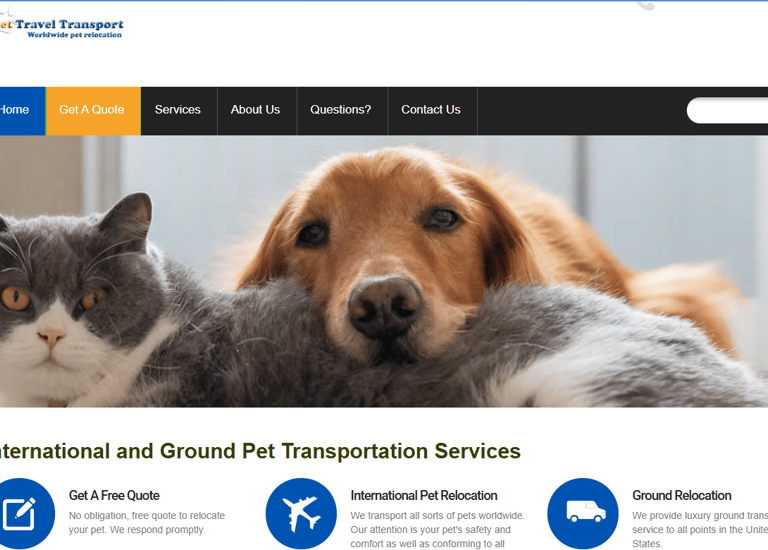 pet travel transport services