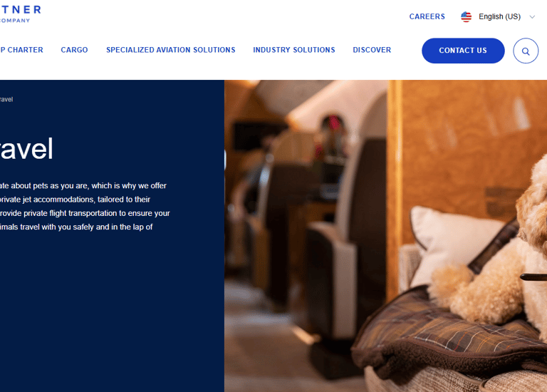 air partner pet friendly private jet service