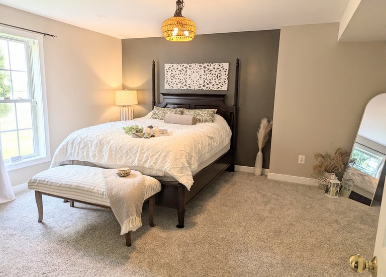 Client's Guest Bedroom Reno in Greiges